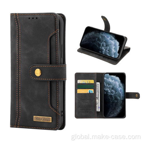 Slip Grip Rugged Bumper Leather case with card Slots Manufactory